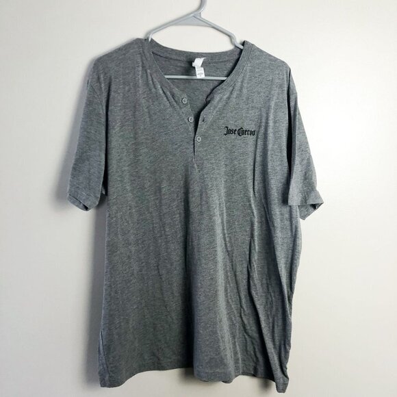 Jose Cuervo Short Sleeve Henley T Shirt XL Gray Mens - Picture 1 of 5